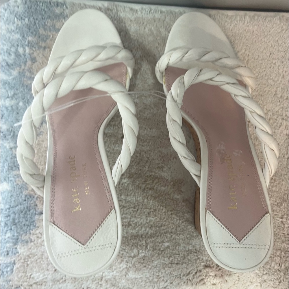 kate spade Women's white Braided Sandals - Picture 4 of 10